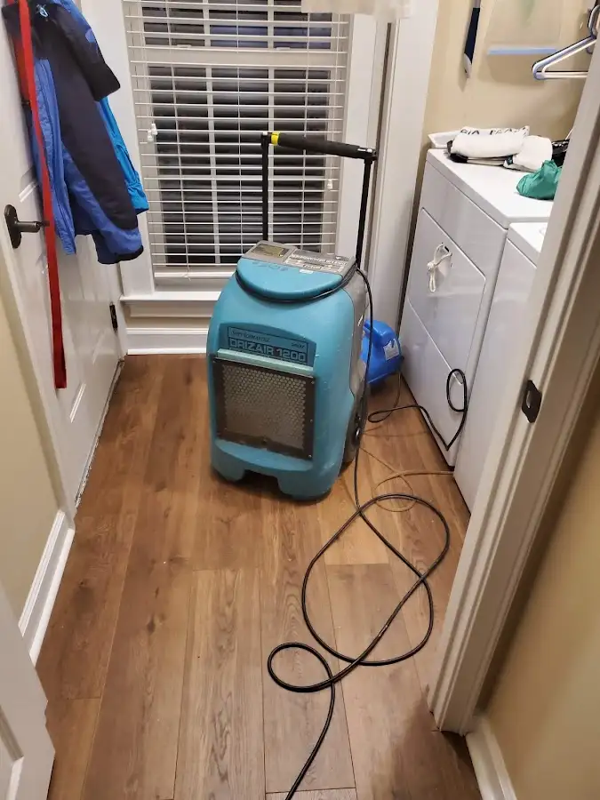 Commercial dehumidifier deployed for Flood Damage Cleanup in Sussex