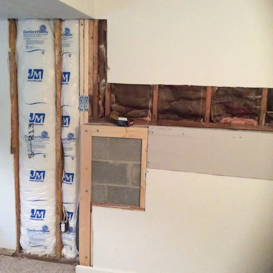 Wall insulation replacement during Contents Cleaning & Restoration in Sussex
